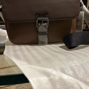 Coach Two-Tone Leather Messenger Bag